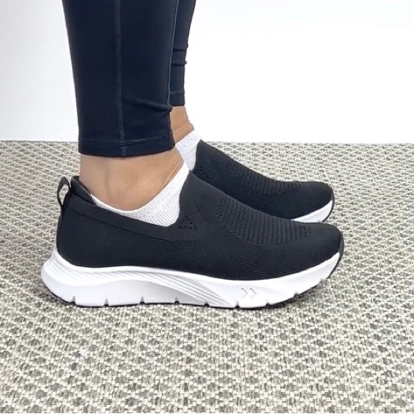 Alegria Waze Womens Sports Shoes Black White Slip On Sneakers Size 8